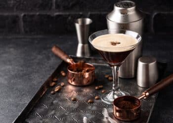 Espresso Martini Cocktails With Coffee Beans