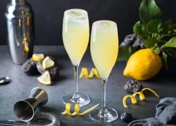 French 75 Cocktail With Lemon Hard Seltzer Instead Of Champagne