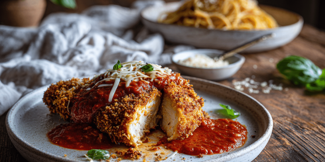Crispy Chicken Parmesan With Double Panko Crust