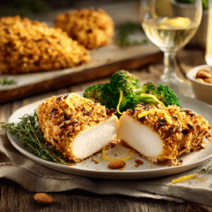 Almond-Crusted Chicken: Crispy Baked In 35 Minutes - Thefoodiebunch Almond-Crusted Chicken Crispy Baked In 35 Minutes
