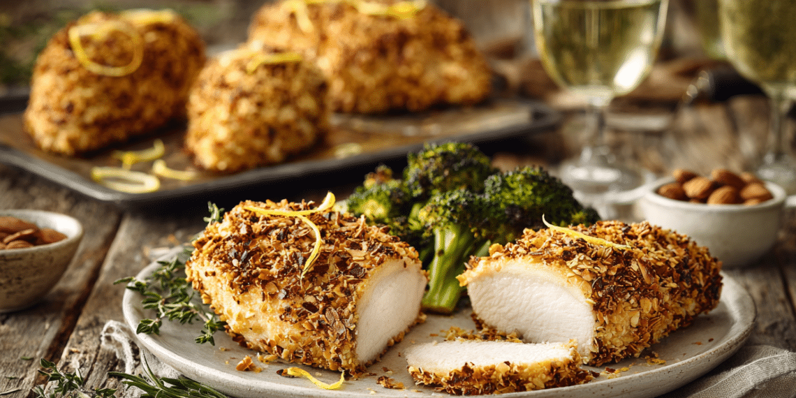 Almond-Crusted Chicken: Crispy Baked In 35 Minutes - Thefoodiebunch Almond-Crusted Chicken Crispy Baked In 35 Minutes