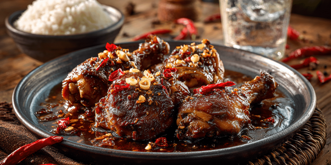 Spicy Chicken Adobo Easy Filipino Recipe With Dried Chilies