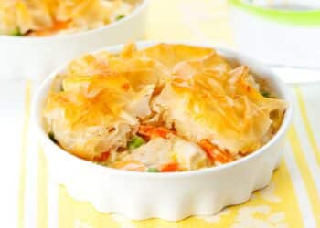 Heartwarming Creamy Chicken Pot Pie With Fillings Exposed