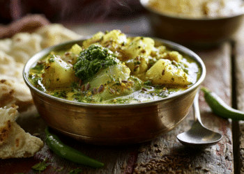 Spicy Lauki Curry With Green Chili Paste