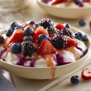 Greek Yogurt With Sweet Berries (Easy 20-Min Dessert) - Thefoodiebunch Greek Yogurt With Sweet Berries (Easy 20-Min Dessert)