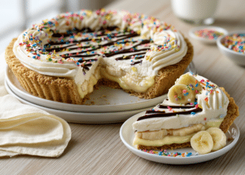 Heavenly Banana Cream Pie With Chocolate Drizzle