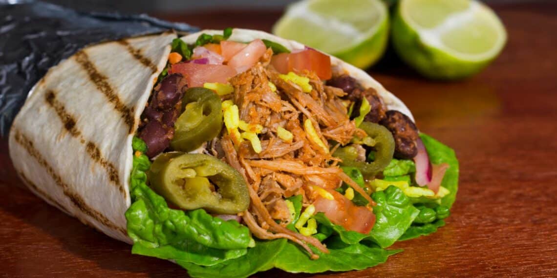 Delicious Pulled-Pork Tacos Wrapped Like A Burrito