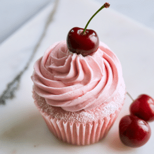 White Claw Black Cherry Cupcakes Delight - Thefoodiebunch Pink-Swirled Buttercream Cupcakes Topped With Fresh Black Cherries On A White Marble Board