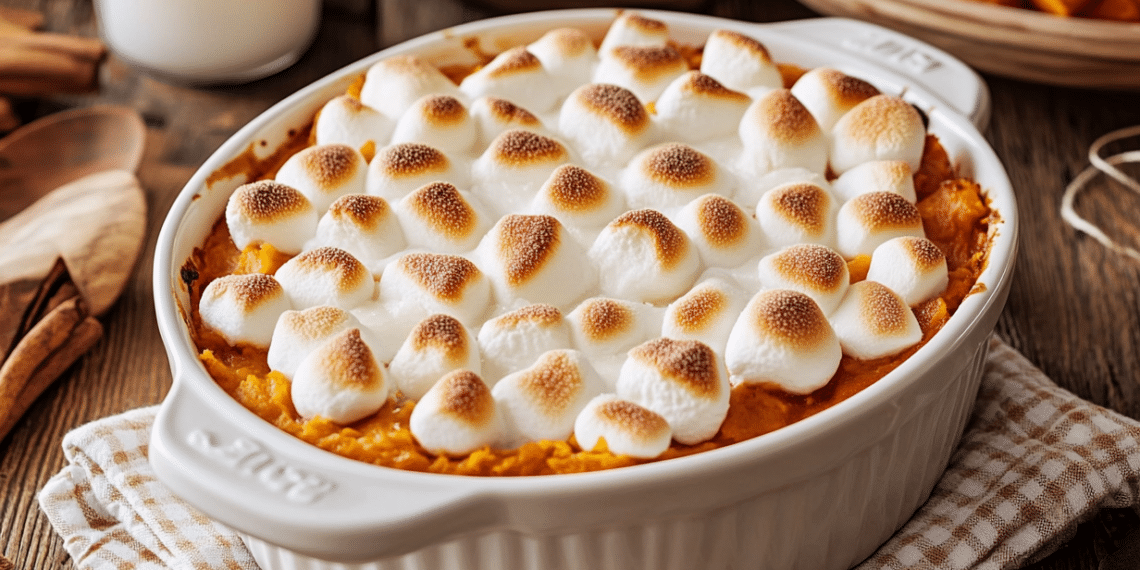 Sweet Potato Marshmallow Casserole Delights Holiday Tables