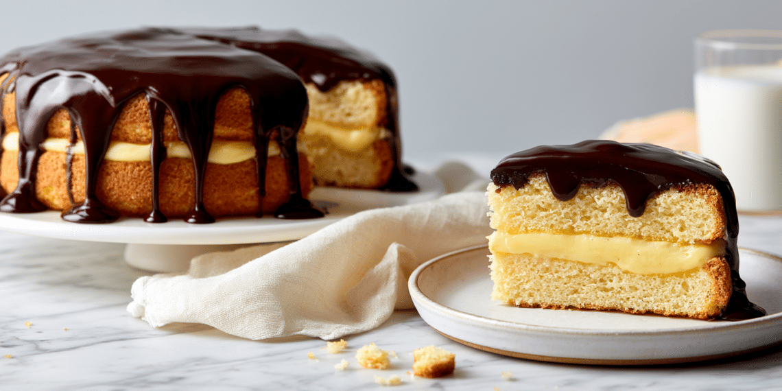 Decadent Boston Cream Pie: A Classic American Dessert - Thefoodiebunch Boston Cream Pie (Vanilla Pastry Cream &Amp; Chocolate Ganache)