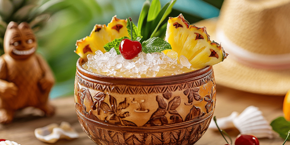 Tropical Tiki Paradise: A Rum-Infused Cocktail Escape - Thefoodiebunch Tiki Bowl Cocktail