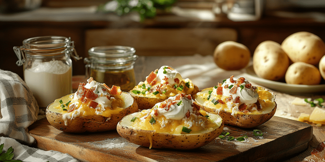 Loaded Potato Skins With Sour Cream