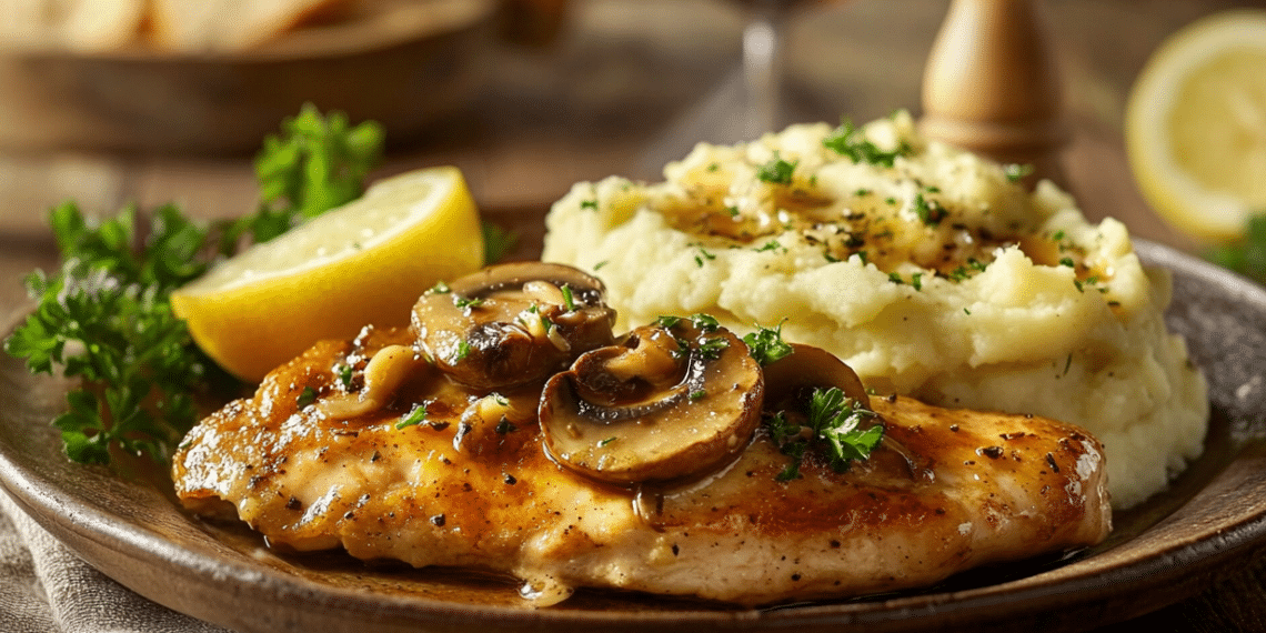 Chicken Marsala With Garlic Mashed Potatoes