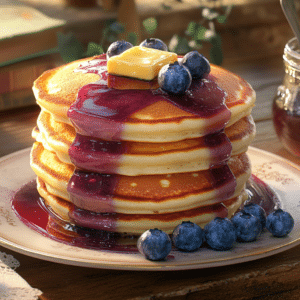 Buttermilk Pancakes With Blueberry Syrup