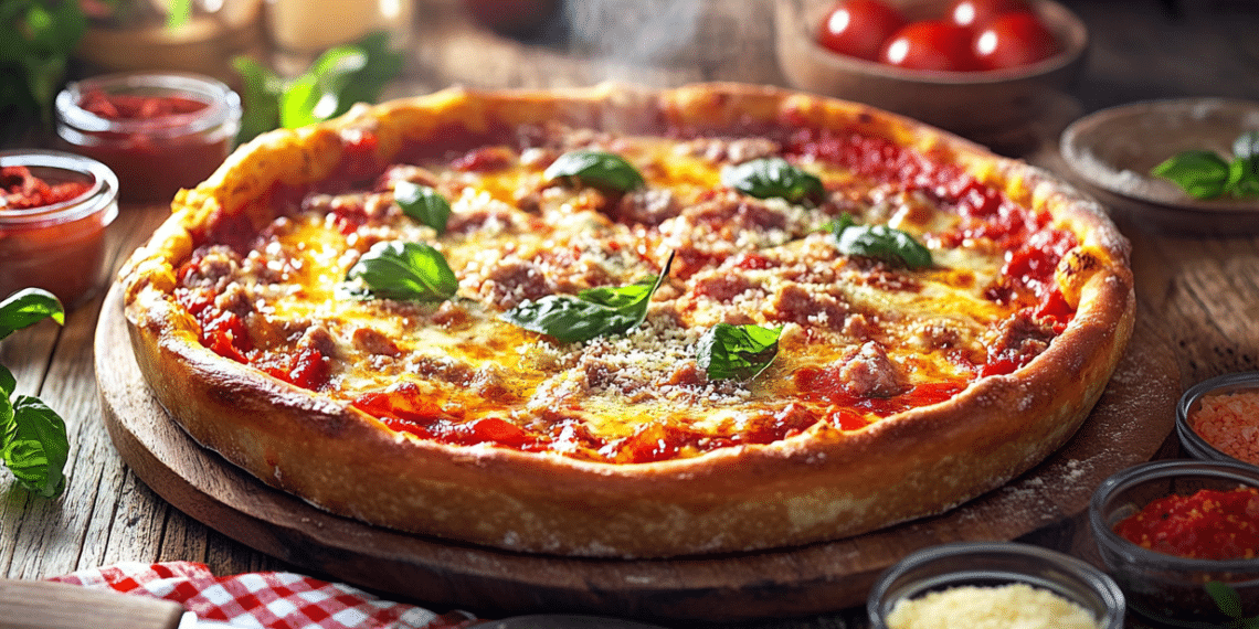 Chicago-Style Deep Dish Pizza