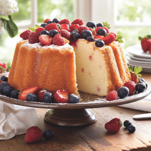 Classic Angel Food Cake With Fresh Berries
