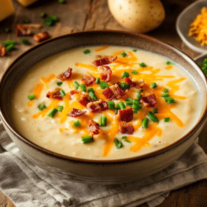 Creamy Loaded Potato Soup With Crispy Bacon And Cheddar - Thefoodiebunch Loaded Baked Potato Soup