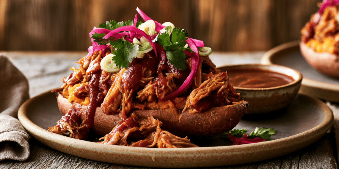 Pulled Pork Loaded Sweet Potatoes