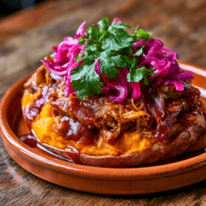 Pulled Pork Loaded Sweet Potatoes