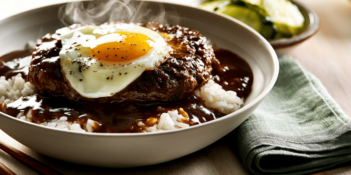Hawaiian Loco Moco Beef, Gravy, Rice &Amp; Egg Bowl