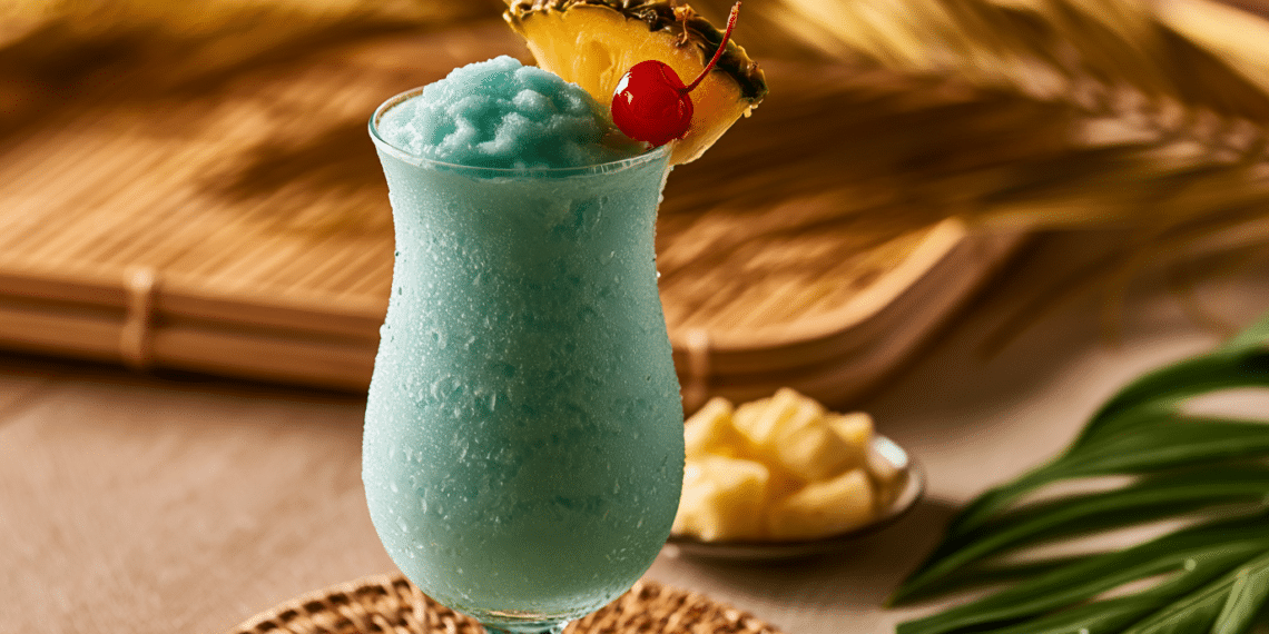 Tropical Blue Hawaiian Cocktail: A Taste Of Paradise - Thefoodiebunch Blue Hawaiian Cocktail Creamy Frozen Tropical Rum Drink