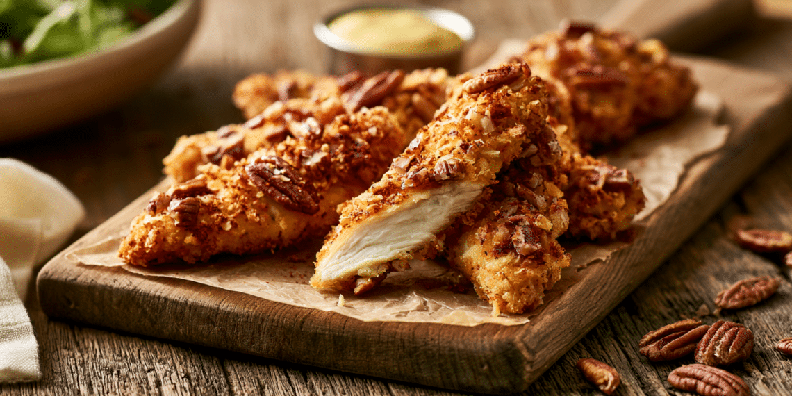 Southern Charm Meets Crunch: Pecan-Crusted Chicken Tenders Delight - Thefoodiebunch Pecan-Crusted Chicken Tenders (Crispy Baked)