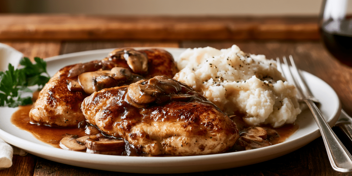 Chicken Marsala With Garlic Mashed Potatoes