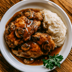 Chicken Marsala With Garlic Mashed Potatoes