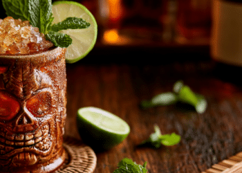 Shrunken Skull Cocktail Classic Tiki Rum Drink