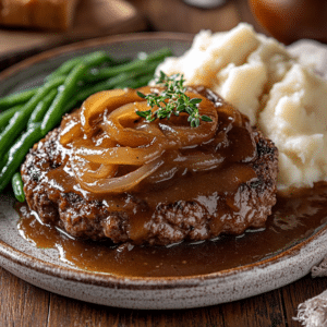 Savory Hamburger Steaks With Onion Gravy