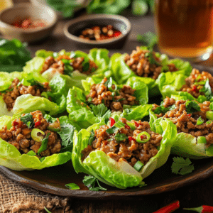 Asian-Inspired Pork Lettuce Cups