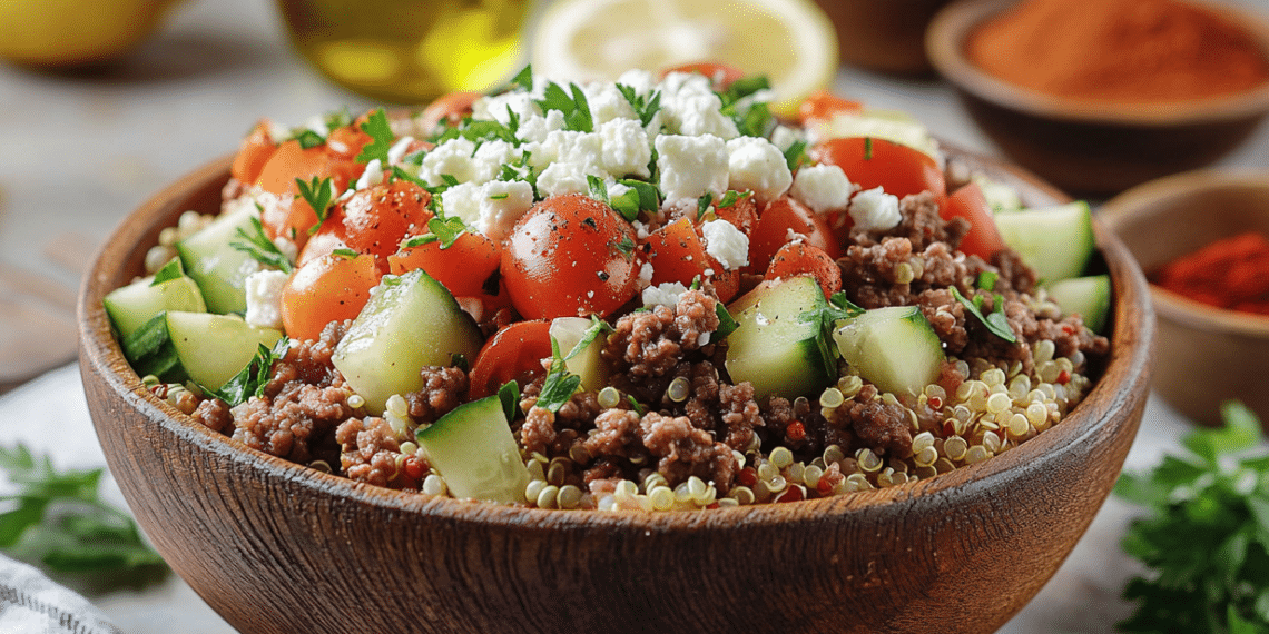 Savory Beef Quinoa Bowl