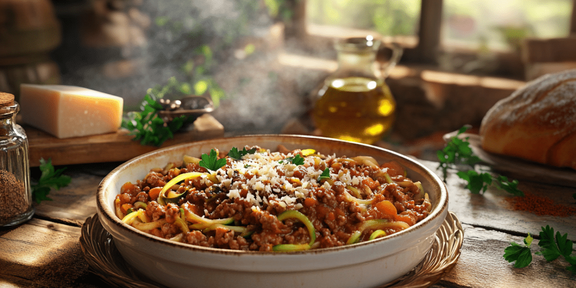 Low-Carb Zucchini Noodles With Hearty Ground Beef