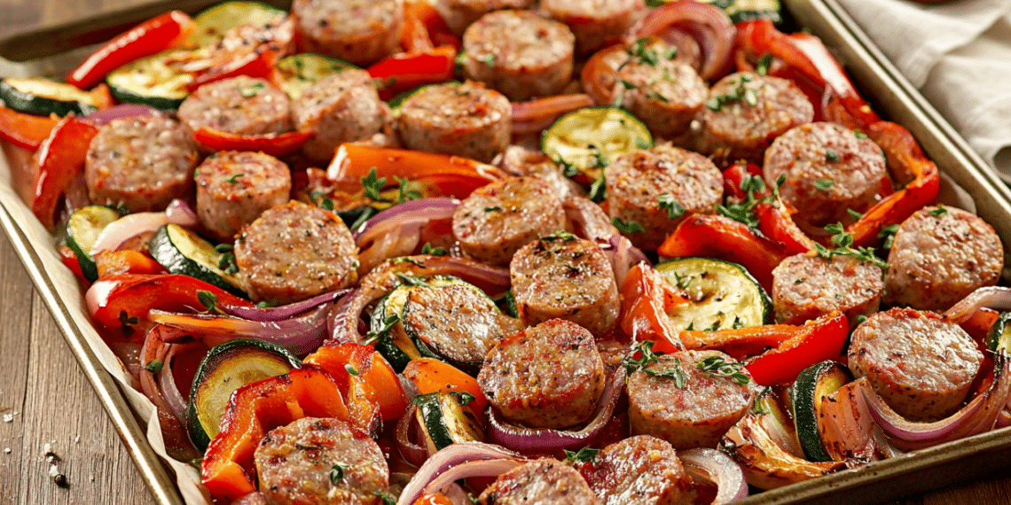 One-Pan Mediterranean Sausage And Veggie Roast
