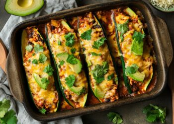 Chicken Enchilada Zucchini Boats