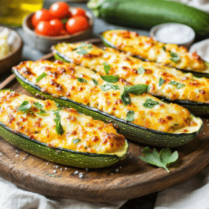 Mediterranean-Inspired Zucchini Boats Packed With Flavor - Thefoodiebunch Chicken Zucchini Boats