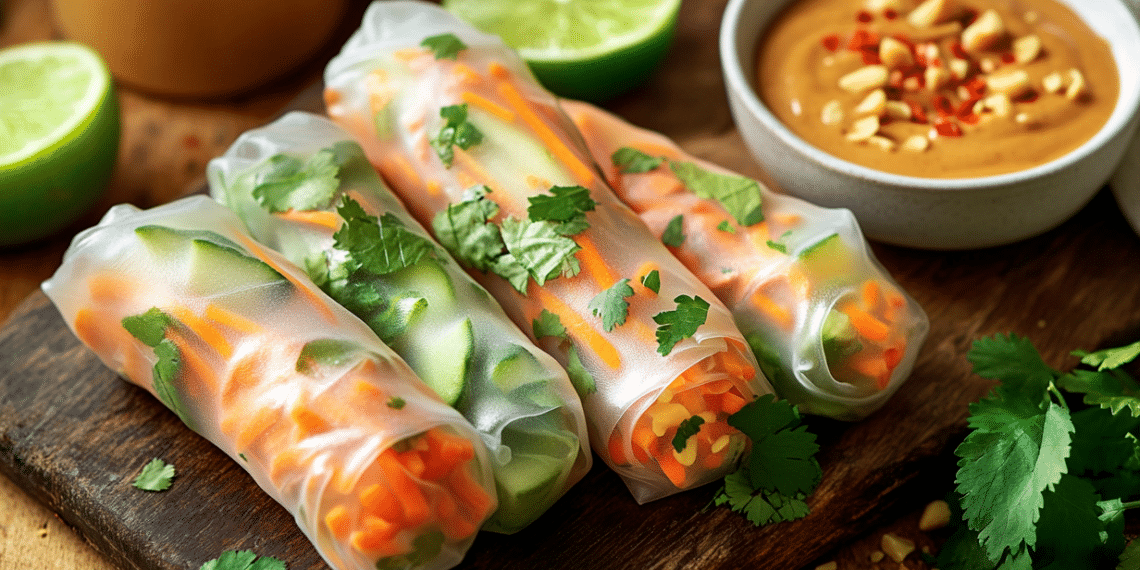 Fresh Spring Rolls With Creamy Peanut Sauce Delight - Thefoodiebunch Spring Rolls With Peanut Sauce
