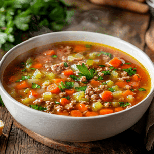 Savory Ground Turkey Soup