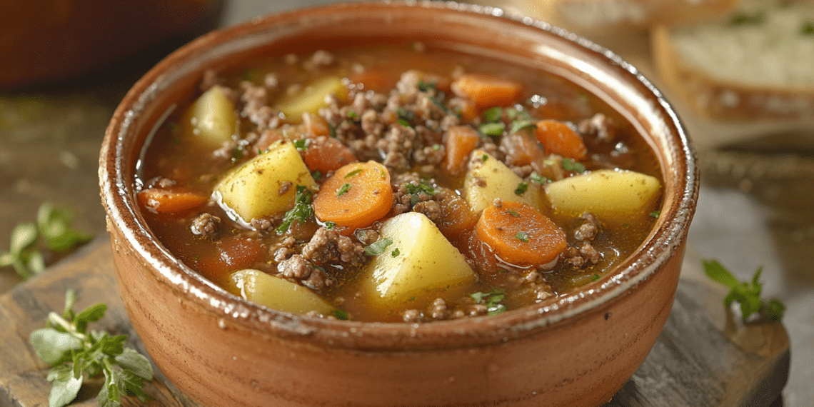 Rustic Hearty Ground Beef Soup