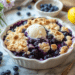 Blueberry Cobbler With Vanilla Ice Cream