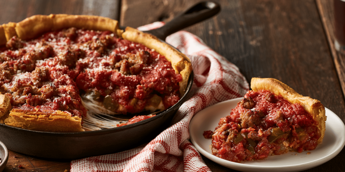 Legendary Chicago Deep Dish Pizza: A Culinary Masterpiece - Thefoodiebunch Chicago Deep Dish Pizza (Buttery Cornmeal Crust)