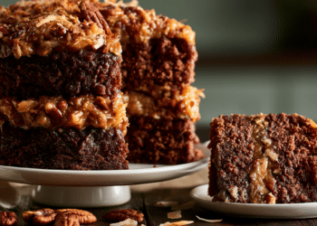 German Chocolate Cake With Coconut-Pecan Topping