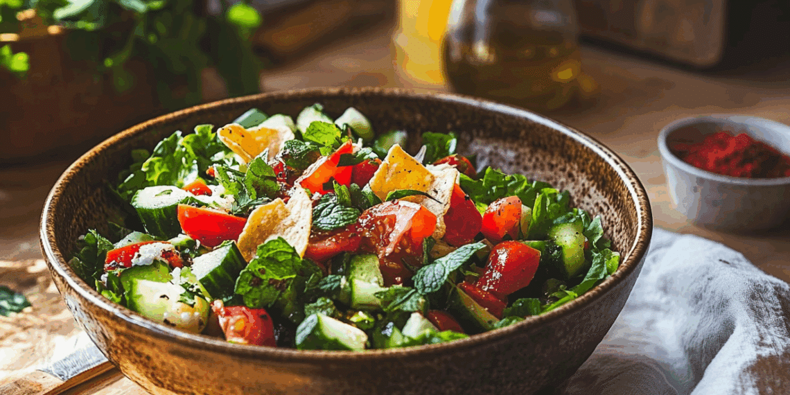 Vibrant Lebanese Fattoush Salad: A Refreshing Mediterranean Delight - Thefoodiebunch Classic Fattoush Salad