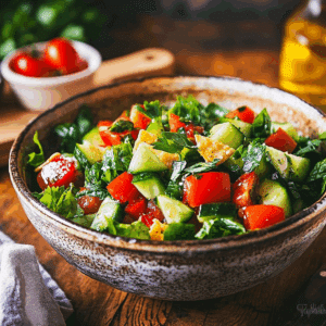 Vibrant Lebanese Fattoush Salad: A Refreshing Mediterranean Delight - Thefoodiebunch Classic Fattoush Salad