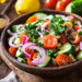 Fresh Egyptian Salad Bursting With Mediterranean Flavors - Thefoodiebunch Salata Baladi