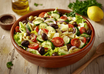 Fresh Spanish Salad With Vibrant Vegetables And Zesty Vinaigrette