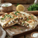 Delicious Chicken And Mushroom Gozleme Turkish Flatbread