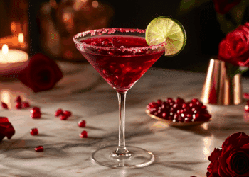 Elegant Lady In Red Cocktail: A Vibrant Mixology Marvel
