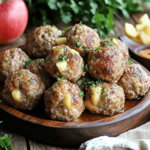 Pork Apple Cheddar Meatballs