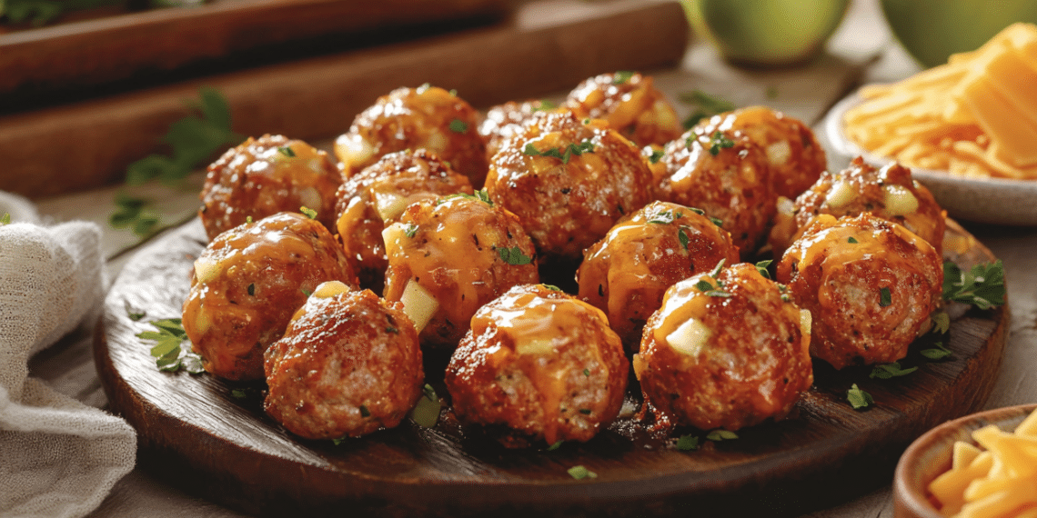 Pork Apple Cheddar Meatballs